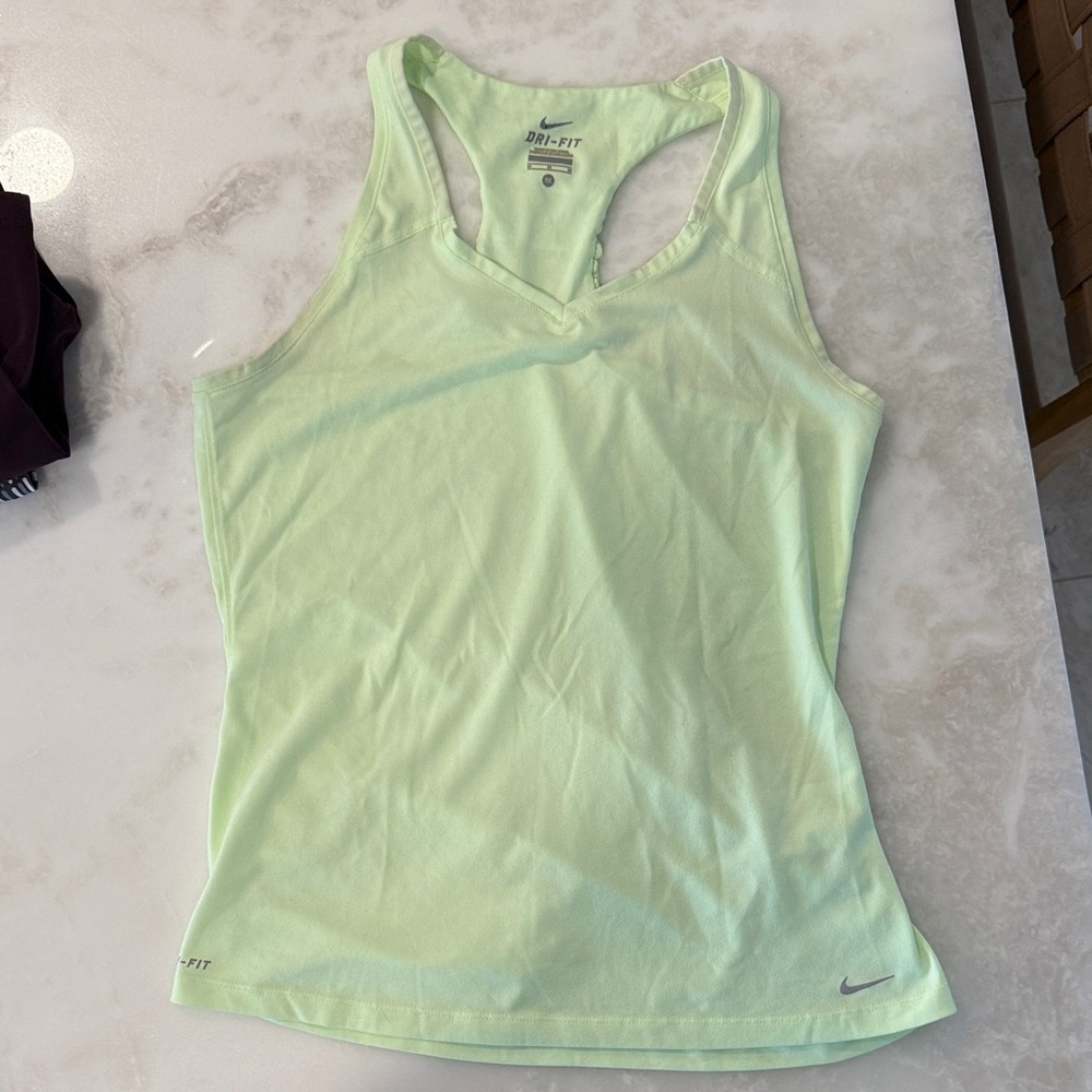 Nike Women's Light Green Dri-FIT Tank Top